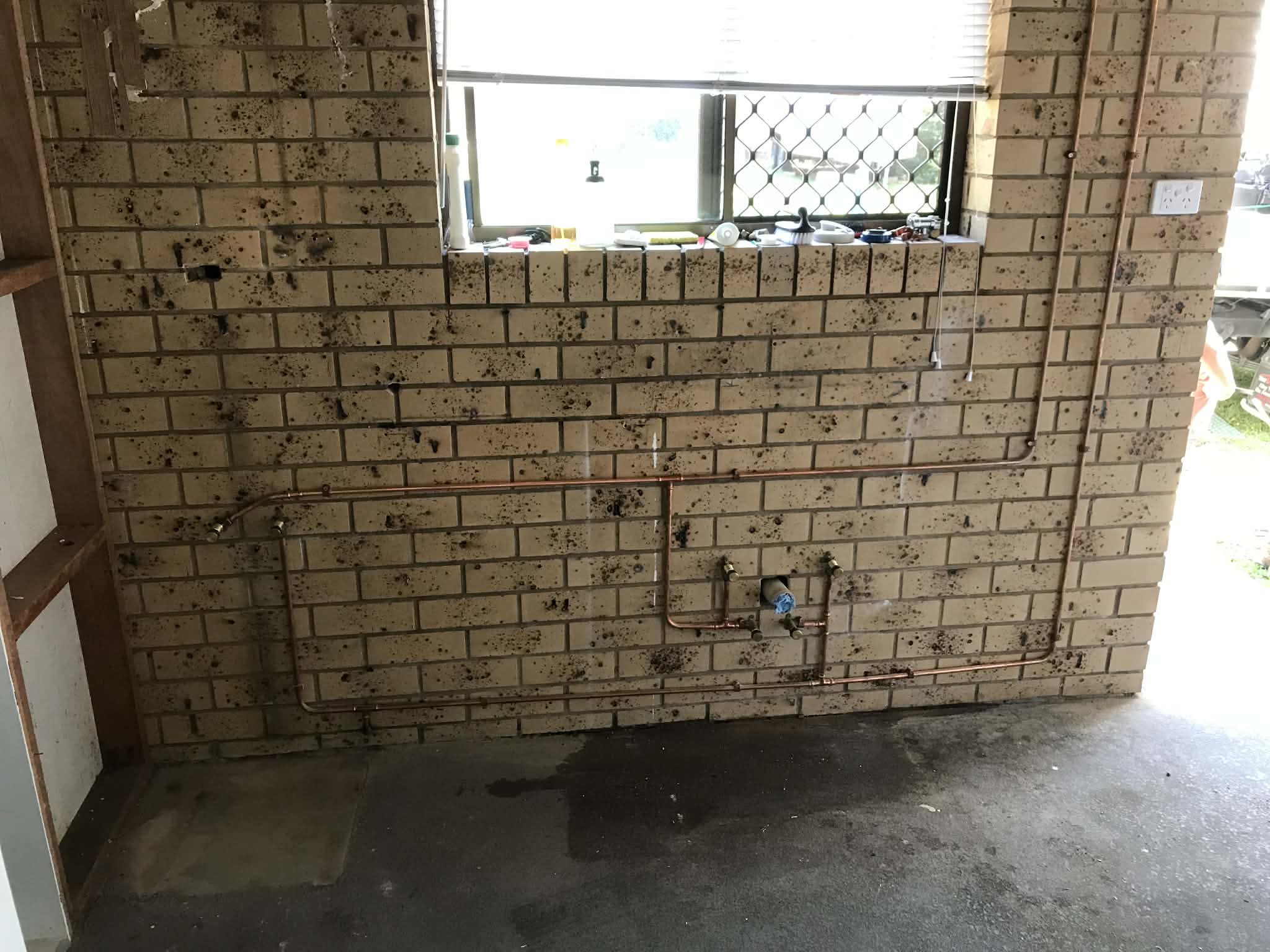 Copper rough-in pipework